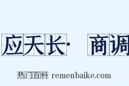 应天长·商调是什么意思的图片